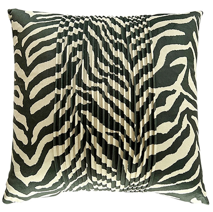 24in x 24in Zebra and taupe velvet pillow