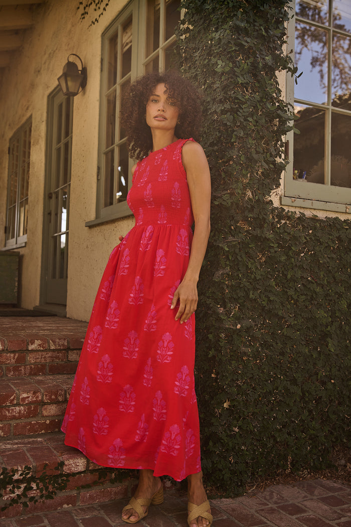 Cecil Smocked Sleeveless Midi Dress Artisan