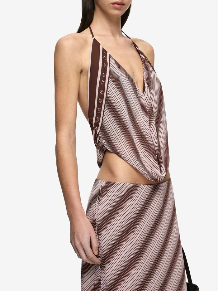 Evely Halter Top - Geo Scarf Print