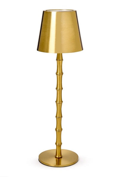 Gold bamboo rechargeable table lamp
