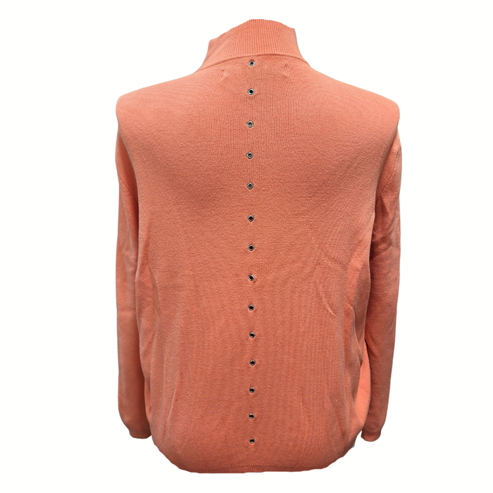 Jamie Sadock Peach Knit Full Zip Gromit Sweater Size XL