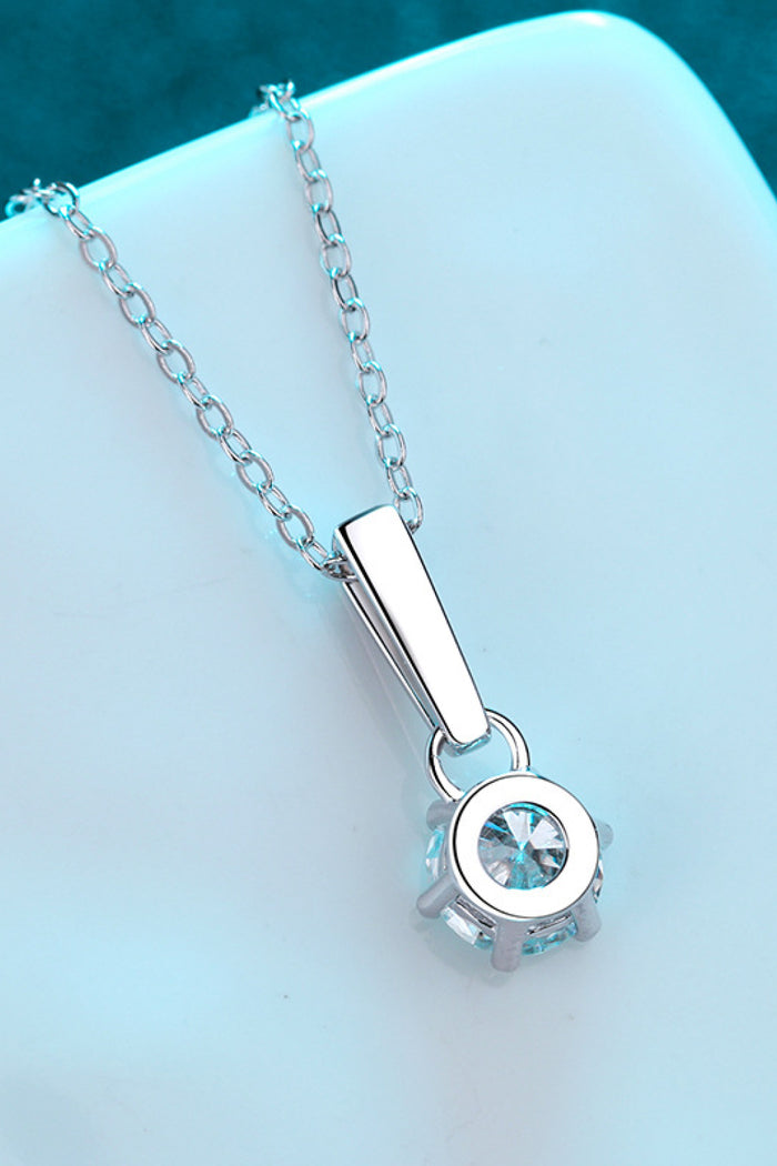 1 Carat Moissanite 925 Sterling Silver Chain-Link Necklace Trendsi