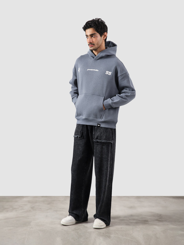 #55 Frost hoodie male model back view 55 graphic print Pakistan – GROOVY