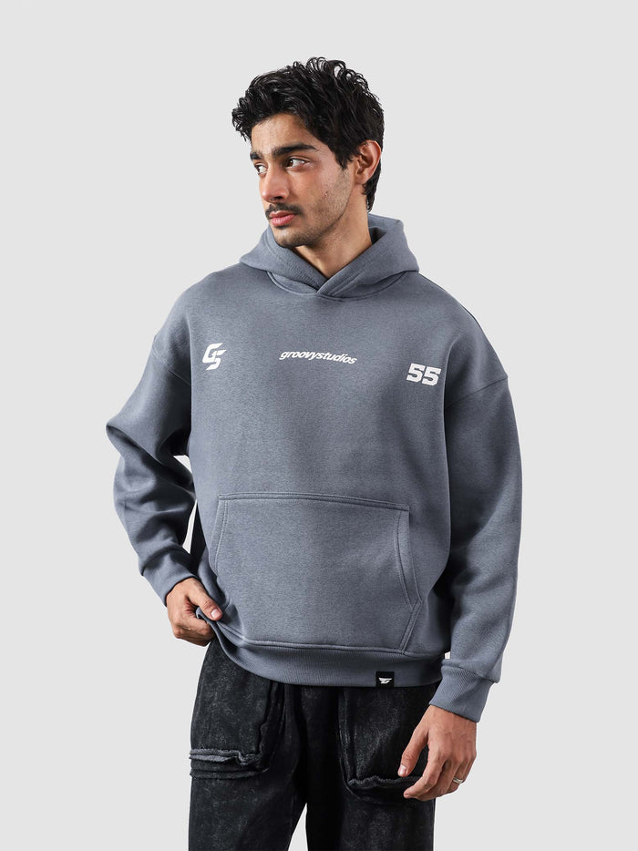 #55 Frost hoodie flat lay bold graphic oversized Pakistan – GROOVY