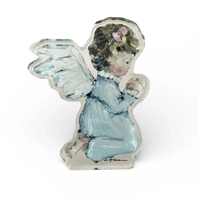 Acrylic Brunette baby praying -girl