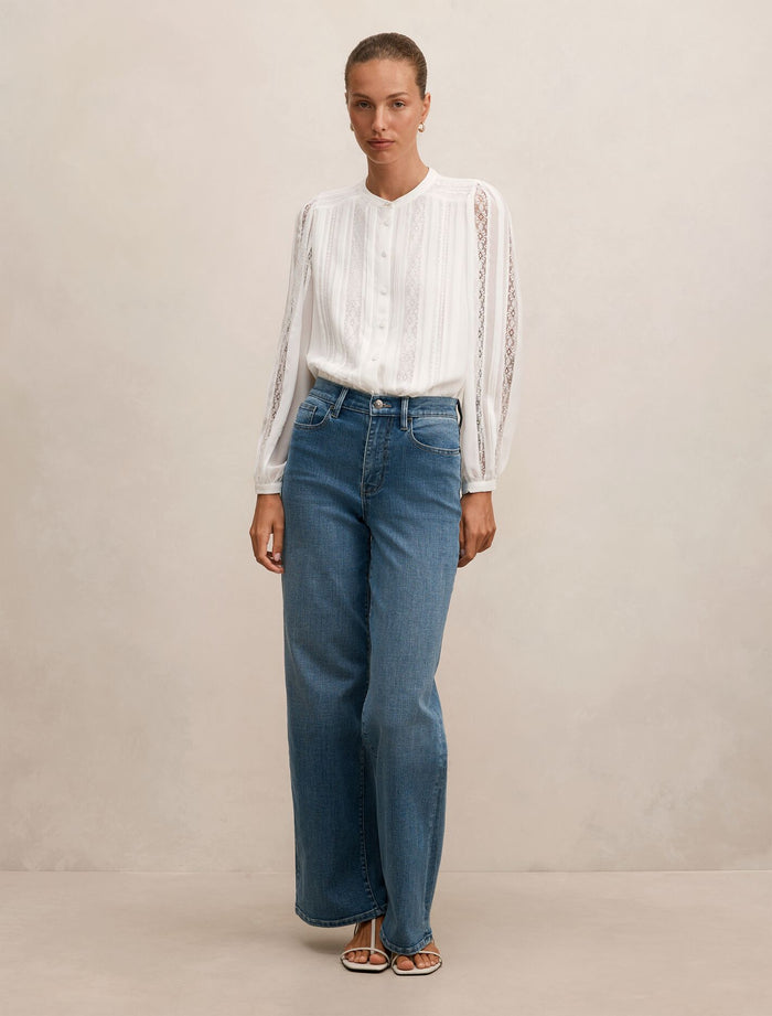 Alexis Lace Trim Blouse Forever New