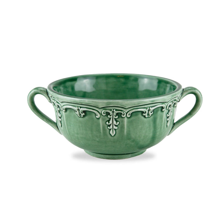 Arte Italica Renaissance Italian Green Two-Handled Soup Bowl