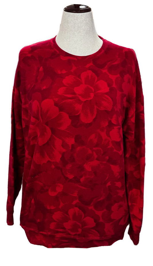 Athleta Women's Red Floral Crewneck Size S MSP$89