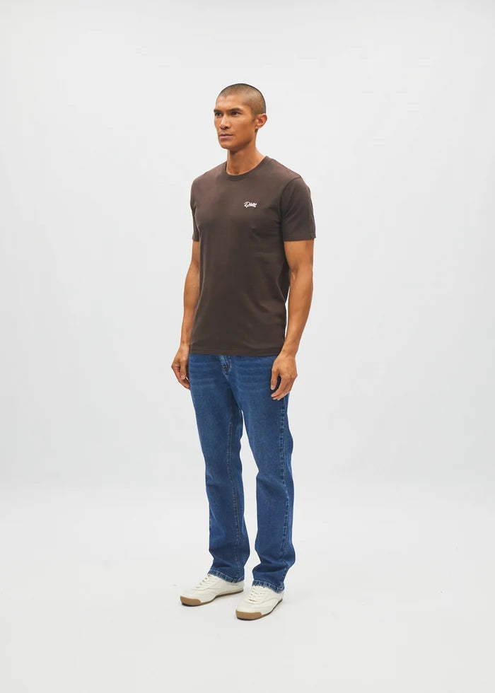 Basic Caden O Neck Tee Dark Chocolate