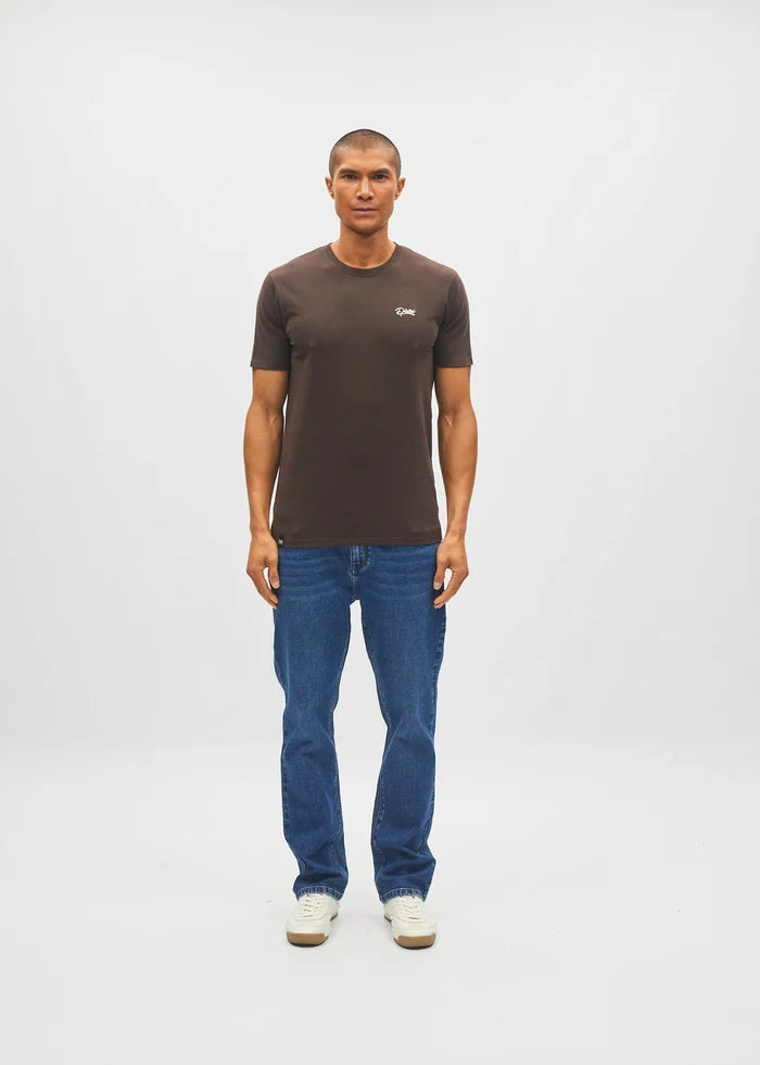 Basic Caden O Neck Tee Dark Chocolate