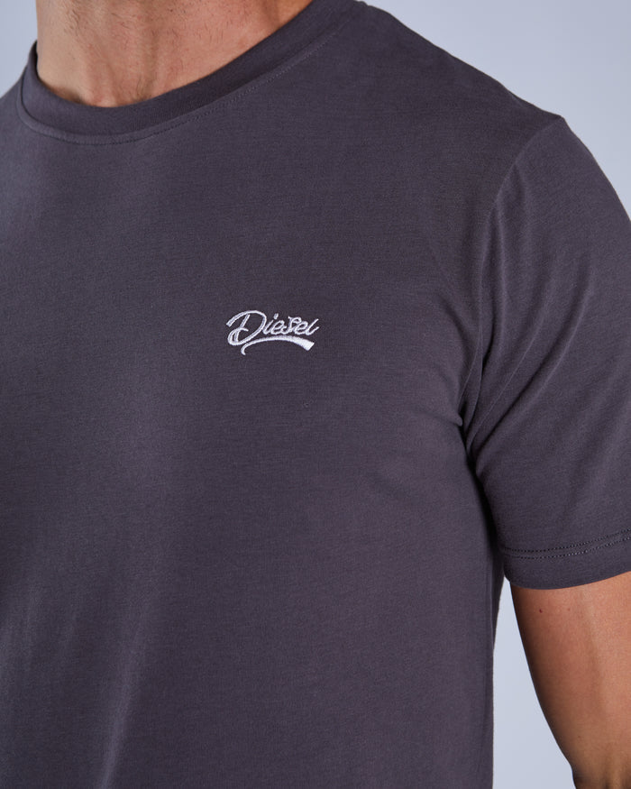 Basic Caden O Neck Tee Deep Grey
