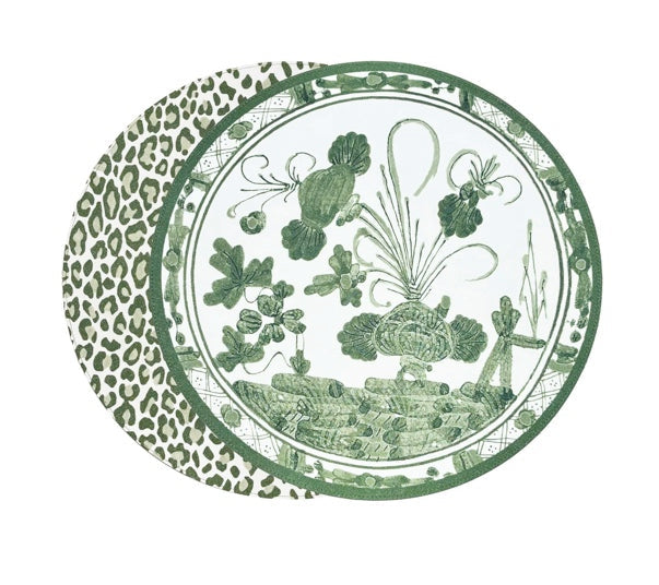 Beatriz Ball VIDA Faenza 11" placemats in green and white