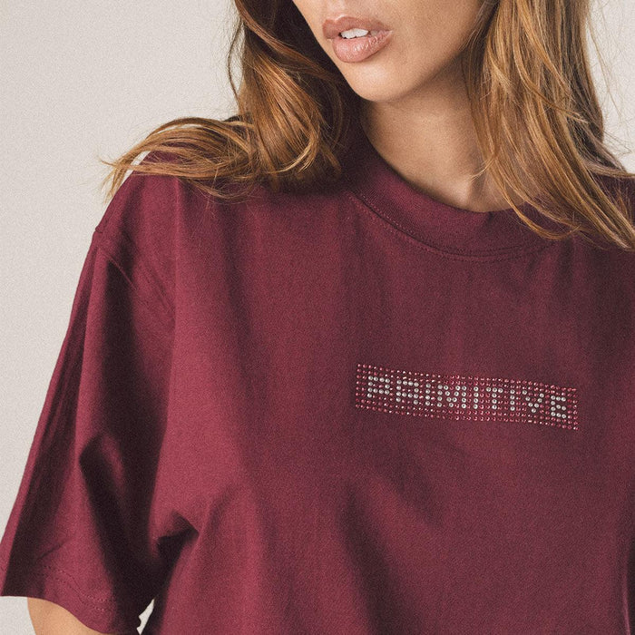 BOXED RHINESTONE OVERSIZED TEE - Four Street
