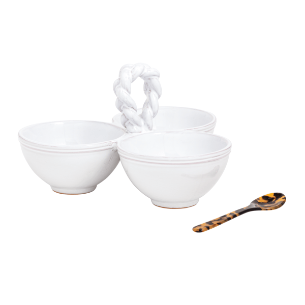 Braided Handle Triple Tidbit Set