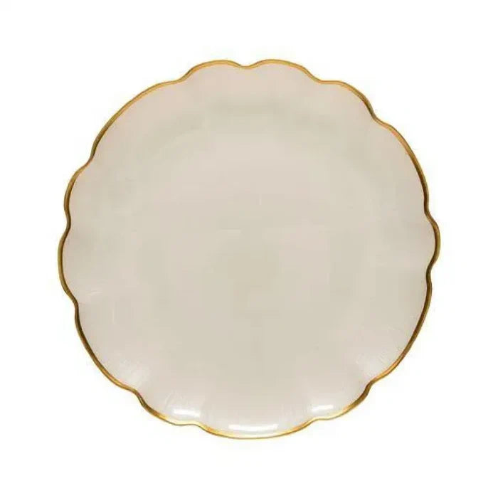 Casafina Glass band gold and white charger
