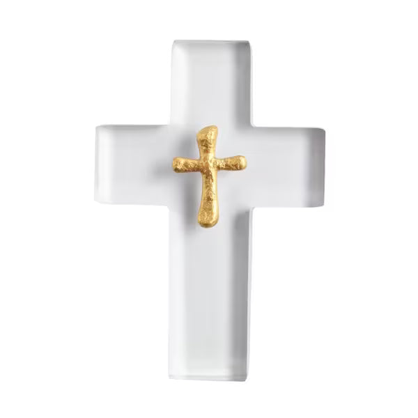 Clear Resin Gold Cross