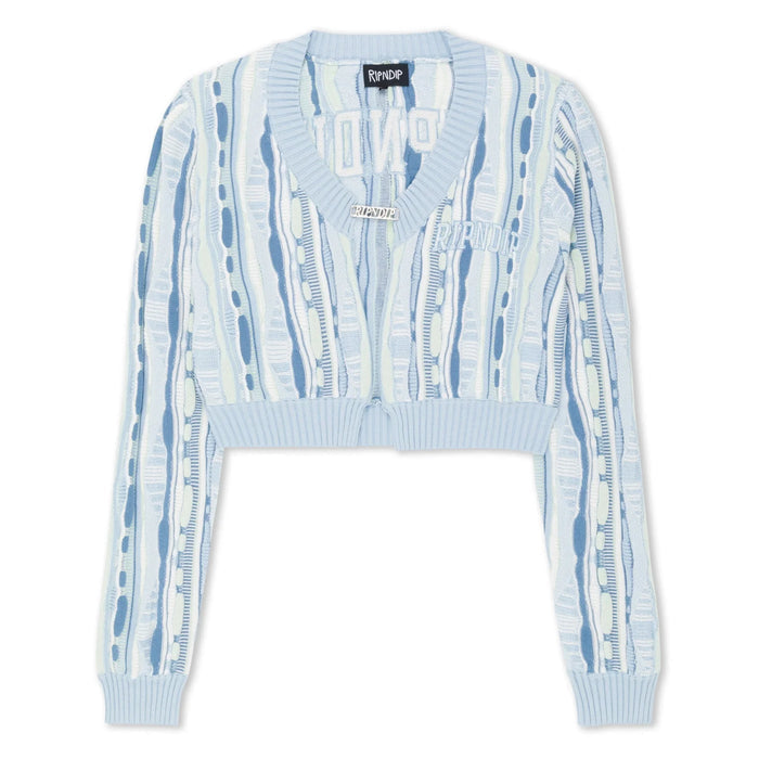 Corded Knit Cropped Long Sleeve (Light Blue) - Camiseta - Four Street