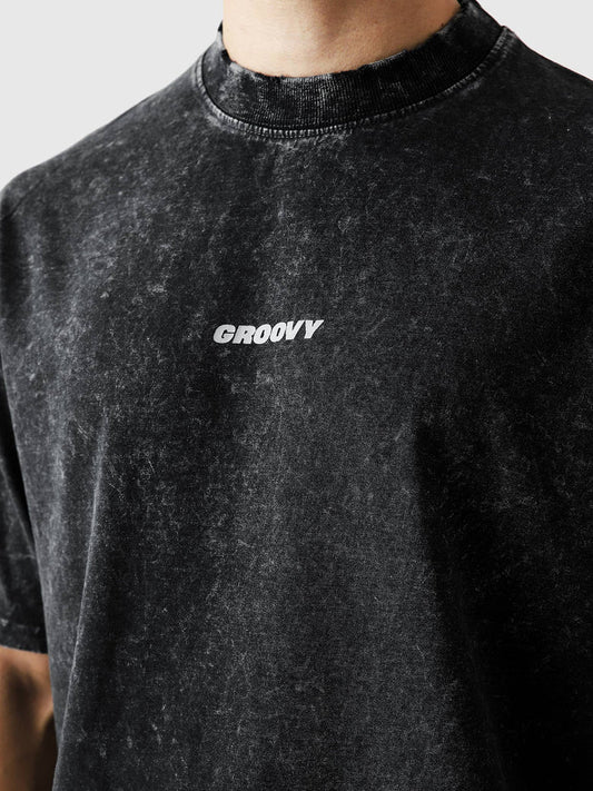CORE acid washed tee flat lay mineral wash 220 GSM cotton Pakistan – GROOVY