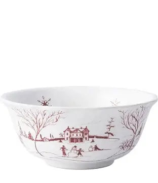 Country Estate Winter Frolic Cereal Bowl in Ruby