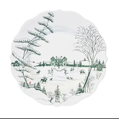 Country Estate Winter Frolic Dinner Plate in Evergreen