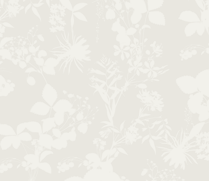 White floral pattern on a white background