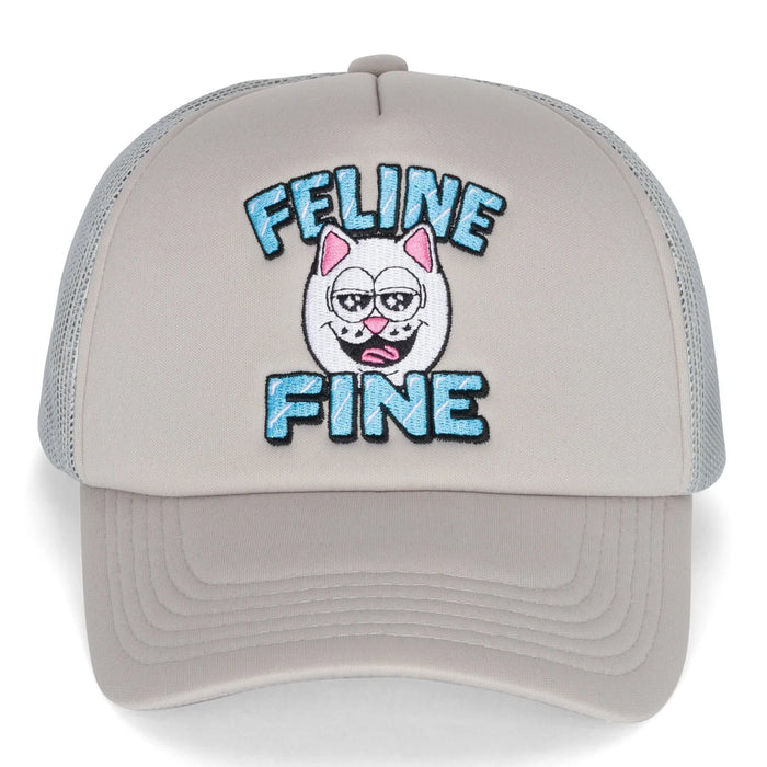 Feline Fine Trucker Hat (Cream) - Four Street