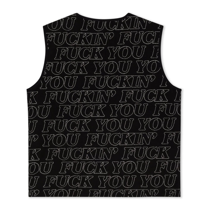 Fuckin Fuck Quilted Vest (Black) - Camiseta - Four Street