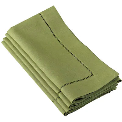 Green Hemstitch Napkins