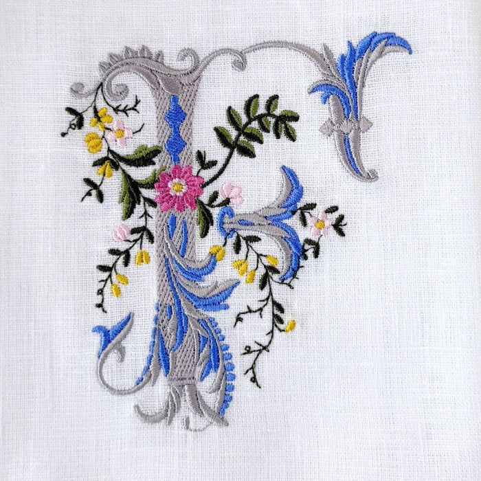 Heritage Floral F tea towel