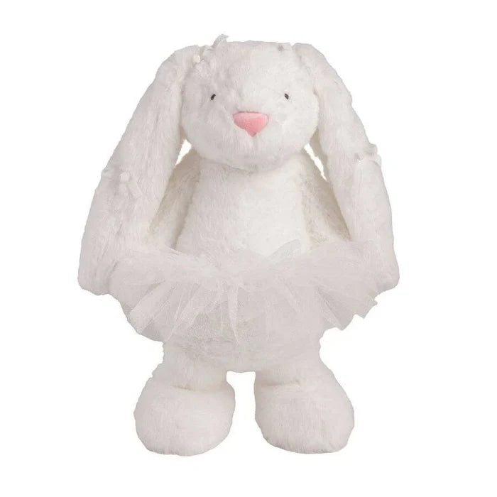 Ivory Bow Plush Bunny