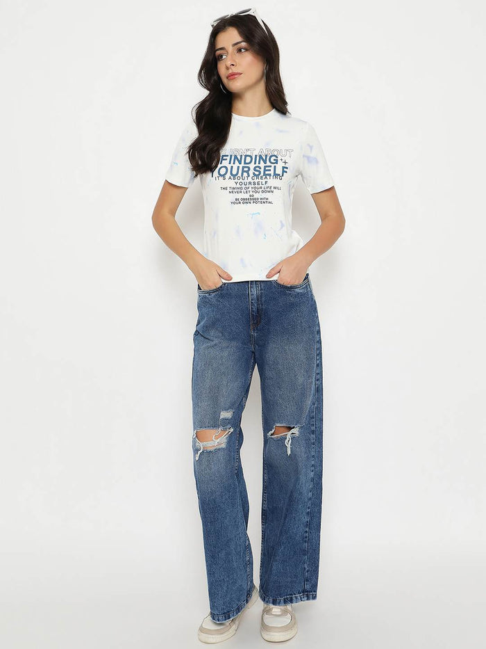 Madame All Over Print Blue T-Shirt