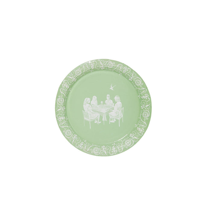 Mahjong Jasperware Inspired Salad Paper Plates - Set of 8