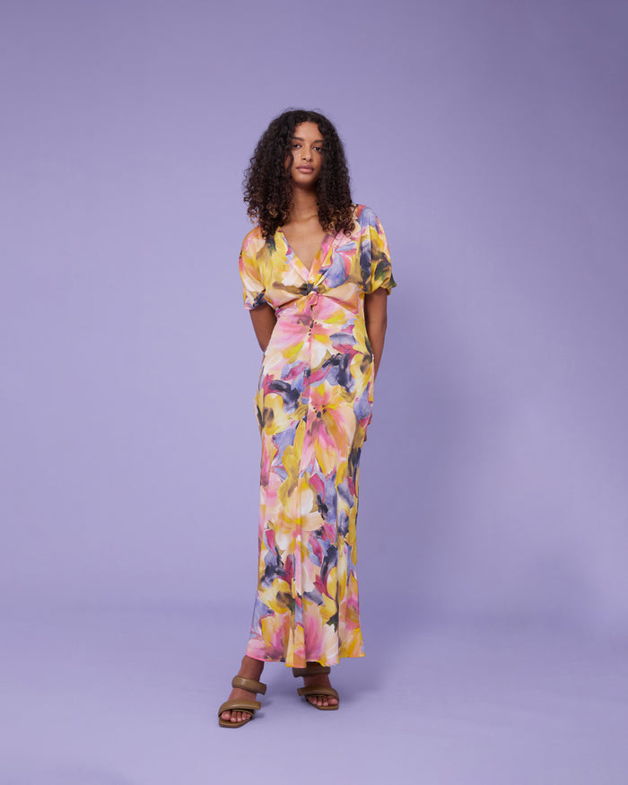 MAUDE SILK DRESS FLORAL