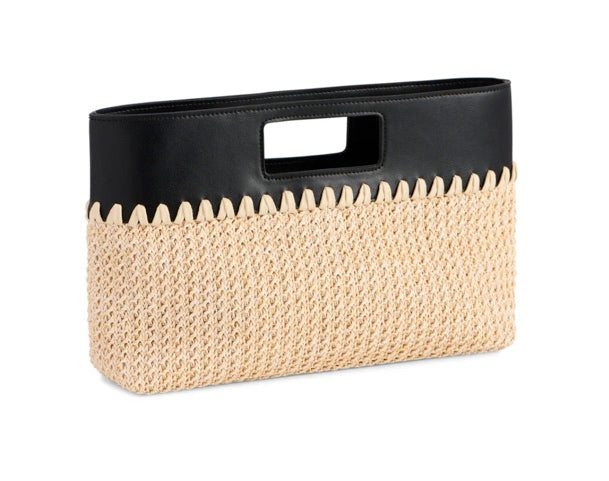 Mia Top Handle Clutch in Black