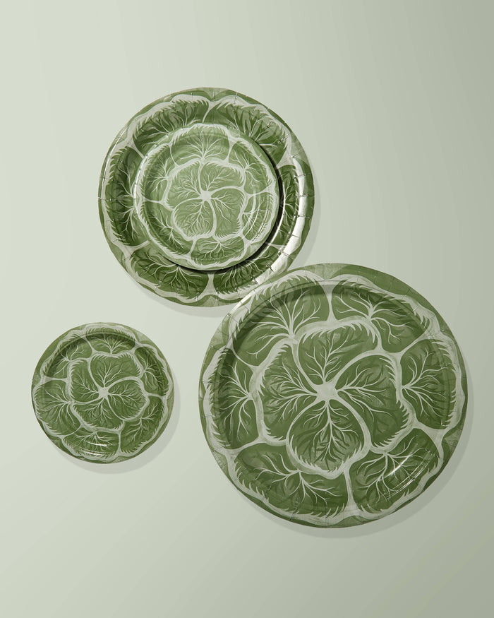 Mini Hors D'oeuvre Cabbage Paper Plates Set of 8