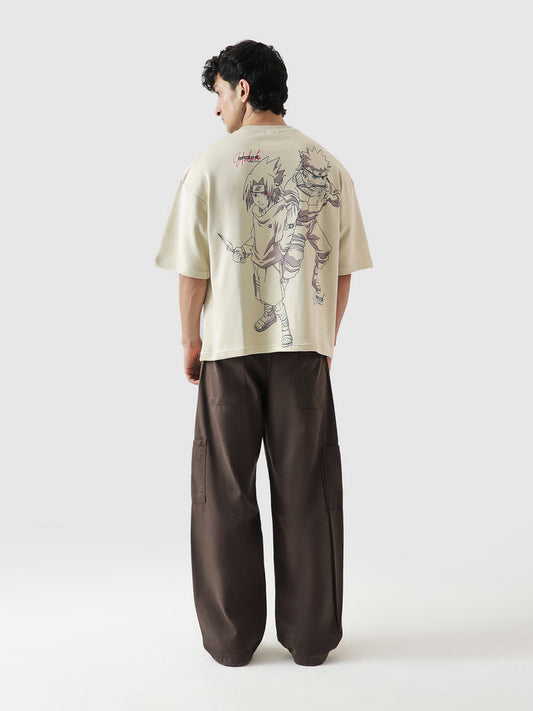 Naruto Uzumaki tee female model back view Naruto Sasuke graphic Pakistan – GROOVY