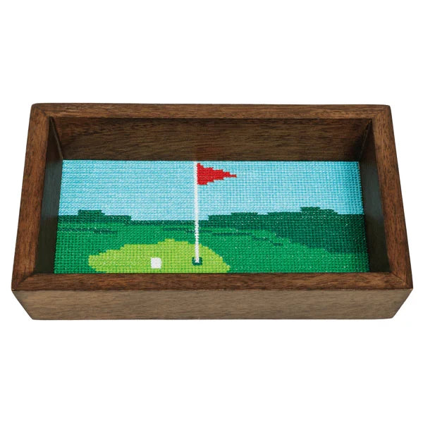 Needlepoint Golf Tray