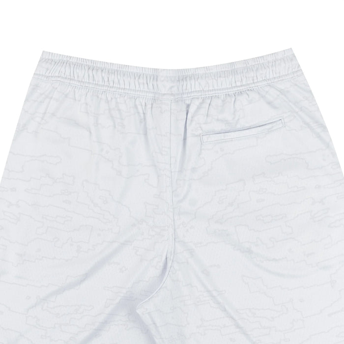 Outline Map Mesh Shorts in White - Four Street
