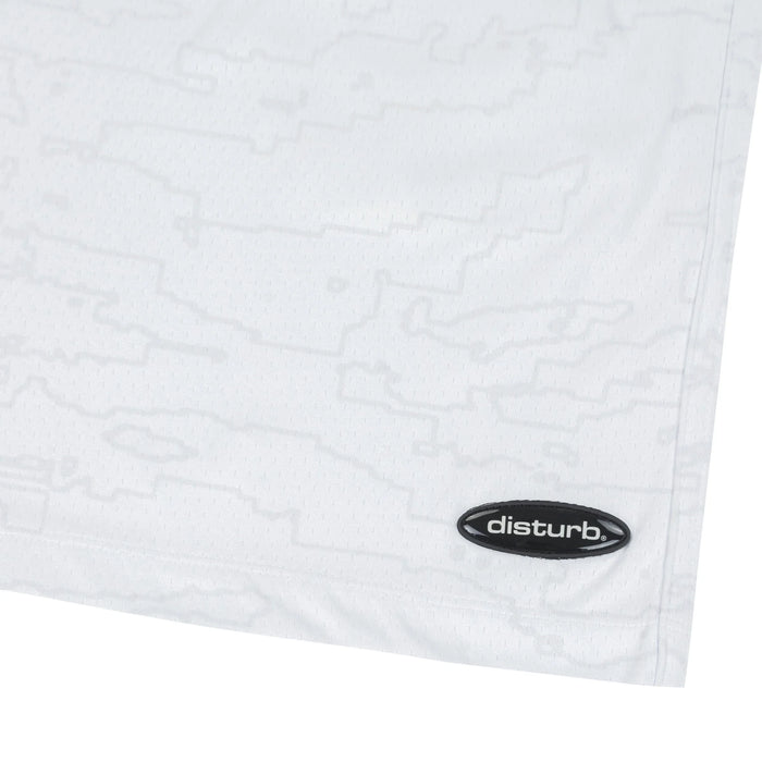 Outline Map Mesh Shorts in White - Four Street