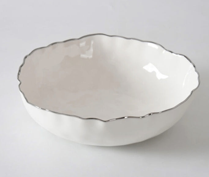 Pampa Bay large silver rimmed bowl