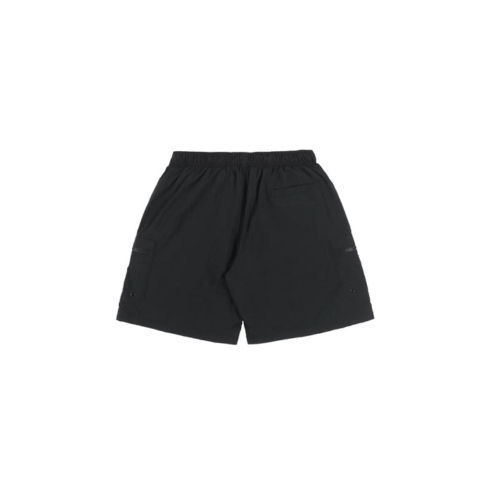 Plain Cargo Nylon Shorts in Black - Four Street