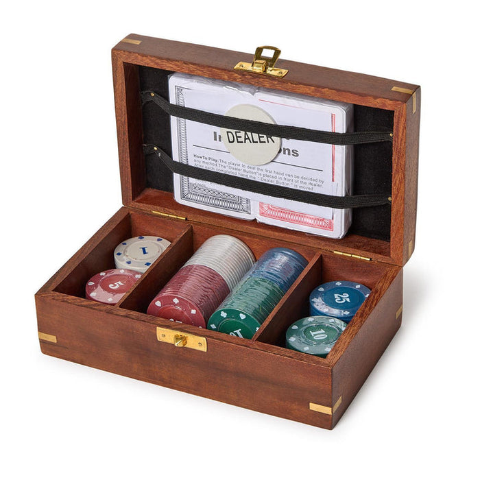 Poker Set in Hand-Crafted Wooden Box