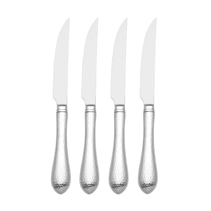 Reed and Barton Set of 4 Hammered Steak Knives