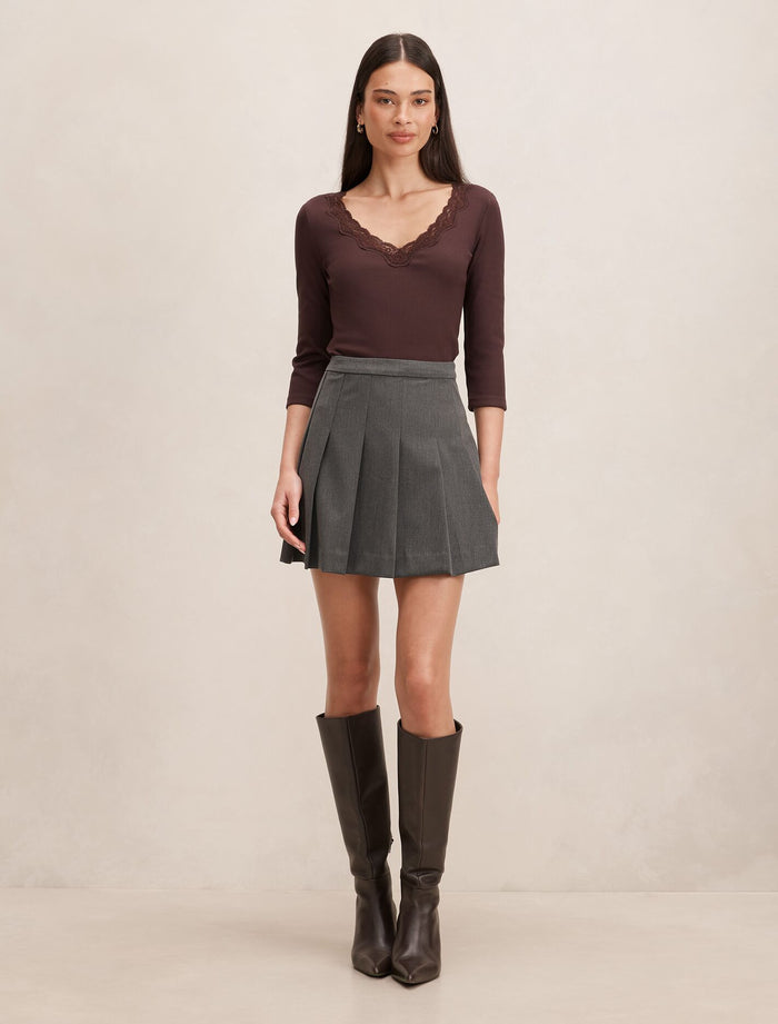 Selena Trim Lace Long Sleeve Top Forever New