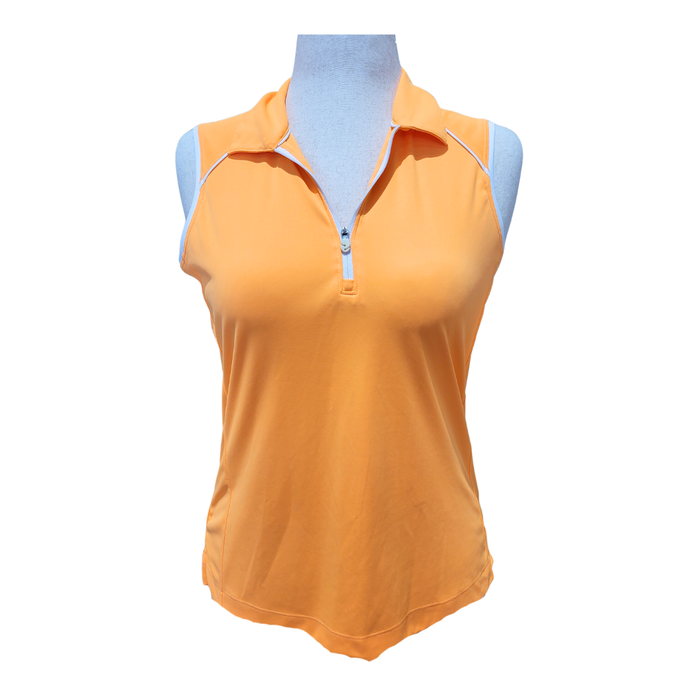Slazenger Golf Bright Solid Sleeveless Mock Top w/ White Trim Size M