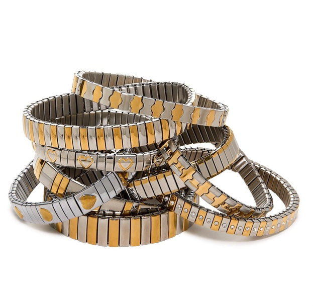 Slinky stack bracelets