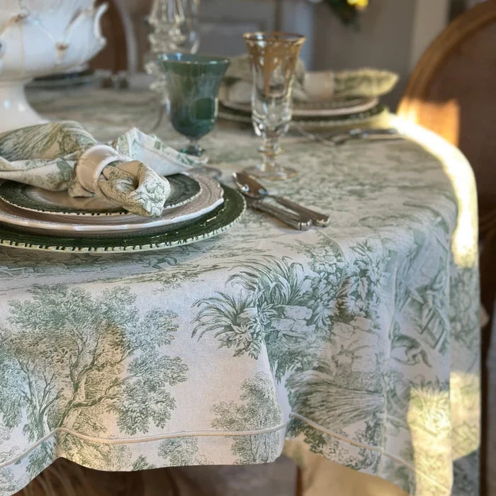 Tablecloth Montefalco Toile - Green