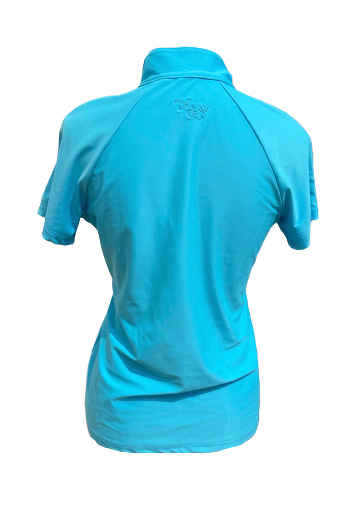 Tzu Tzu Bright Aqua1/4 Zip Mock Top Size M