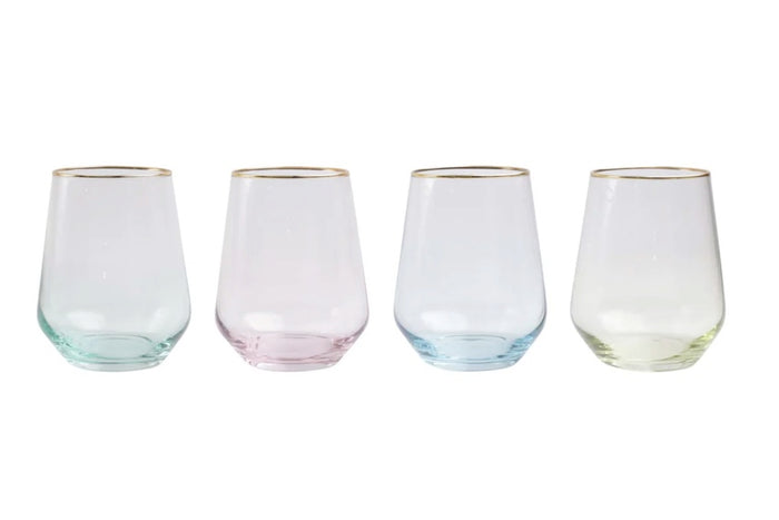 Vietri Colored Stemless Wine Glass