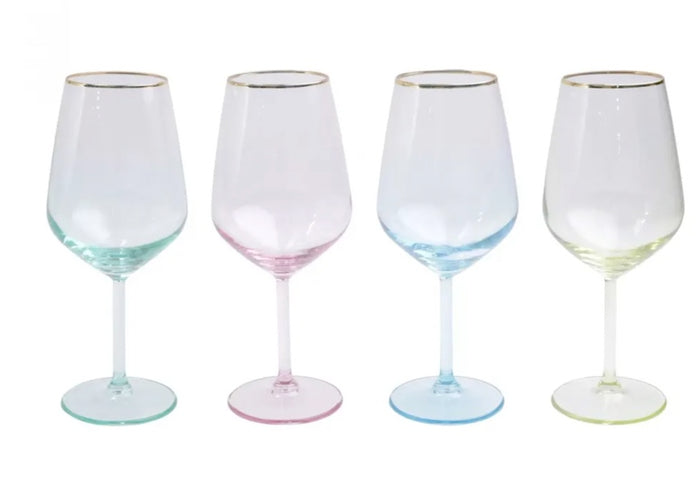 Vietri Colored Stemmed Wine Glass